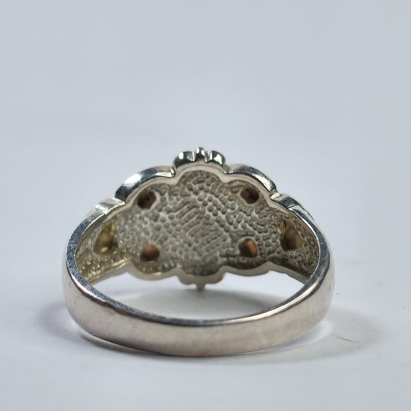 Black hills Ring 925 Sterling Silver 12k Rose Green Gold Leaf Design USA 10 - Picture 7 of 8